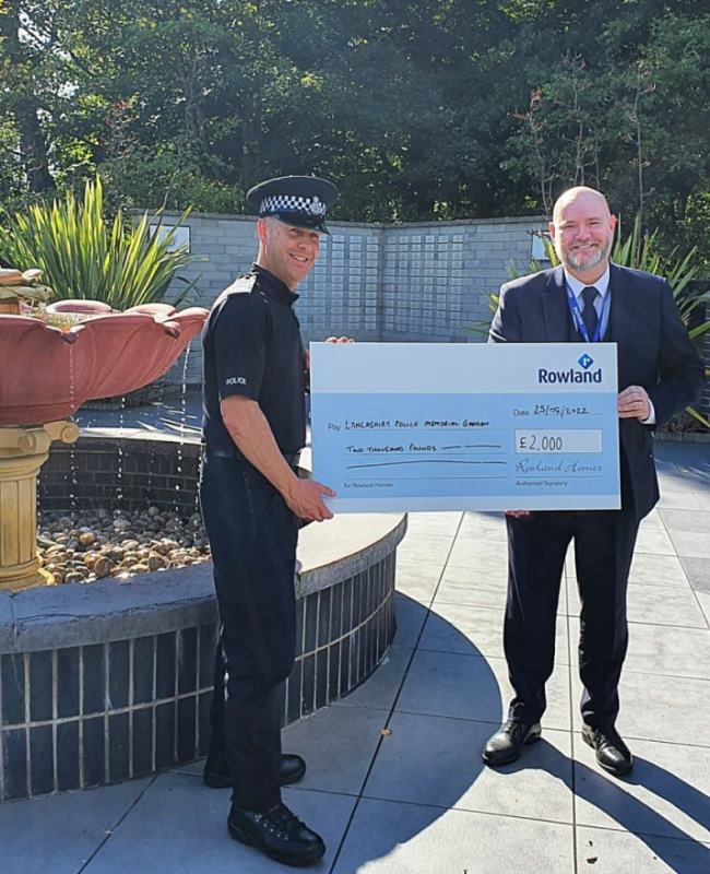 Rowland's latest donation received by Lancashire Police Memorial Fund