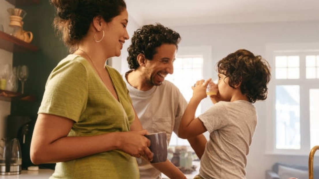 Customers in their kitchen