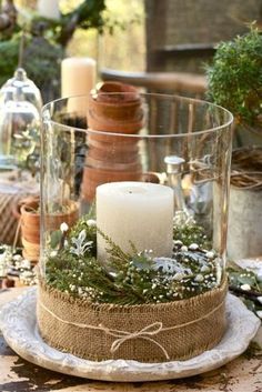 Christmas Candle in Glass Jar