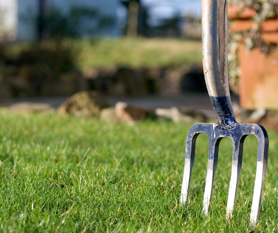Aerating a lawn