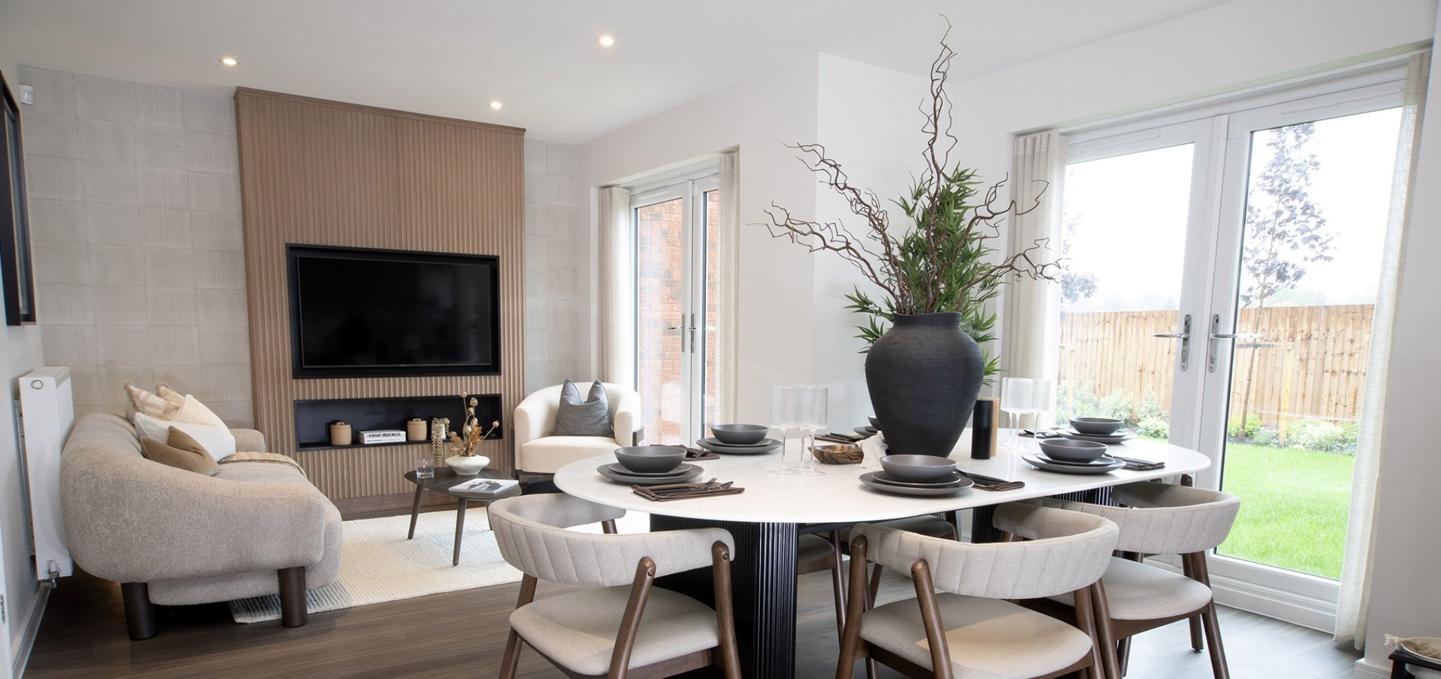 Open plan dining room and family area